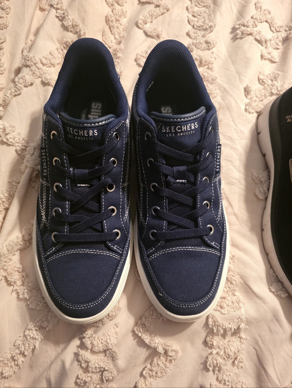 Skechers Men's Navy Canvas Lace-Up Sneakers